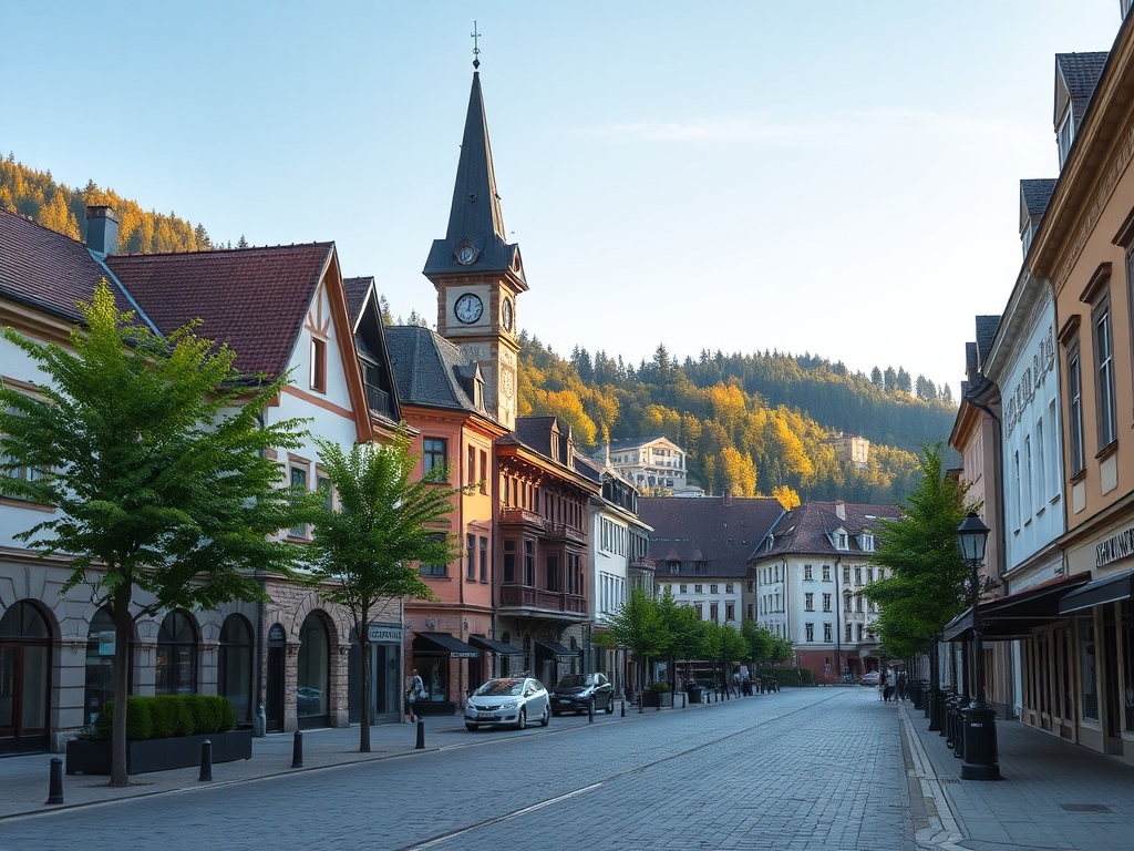Mapa infrastruktury w Karpaczu z zaznaczonymi usługami i punktami orientacyjnymi